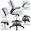 Bowery Hill Contemporary Metal Mesh Drafting Stool in White Finish