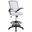 Bowery Hill Contemporary Metal Mesh Drafting Stool in White Finish