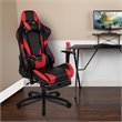 Bowery Hill Leather Racing Swivel Reclining Gaming Chair in Black and Red