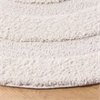 Bowery Hill Contemporary 5' Round Power Loomed Rug in Solid Cream