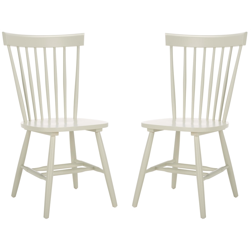 Bowery Hill Contemporary Oak Dining Chair in Grey (Set Of 2)