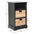 Bowery Hill Contemporary Distressed Side Storage Side Table in Black
