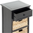 Bowery Hill Contemporary Distressed Side Storage Side Table in Black