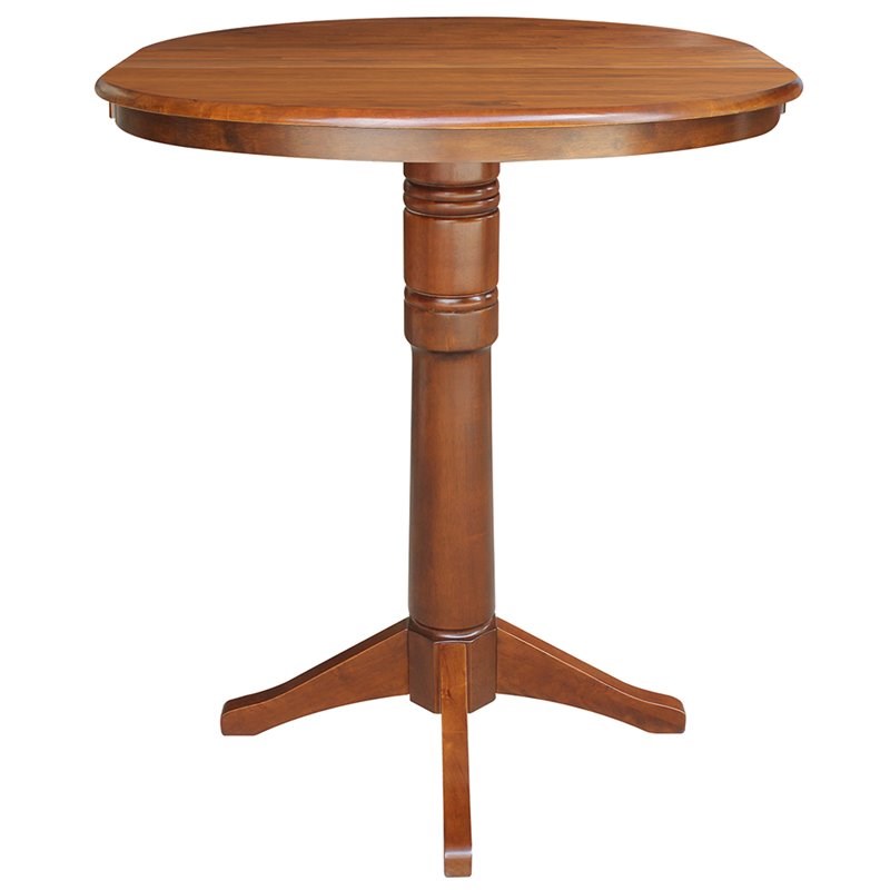 Bowery Hill Contemporary Extendable Bar Table in Espresso Finish