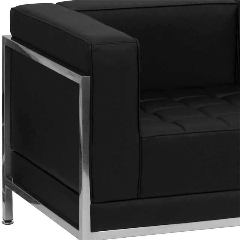 Bowery Hill Contemporary 3 Pieces Reception Configuration in Black