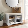 Bowery Hill Transitional Wood Entryway Storage Bench in White