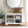 Bowery Hill Transitional Wood Entryway Storage Bench in White
