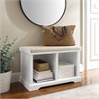Bowery Hill Transitional Wood Entryway Storage Bench in White
