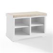 Bowery Hill Transitional Wood Entryway Storage Bench in White
