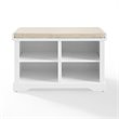 Bowery Hill Transitional Wood Entryway Storage Bench in White