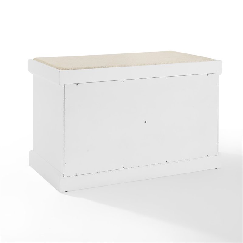 Bowery Hill Transitional Wood Entryway Storage Bench in White