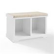 Bowery Hill Transitional Wood Entryway Storage Bench in White