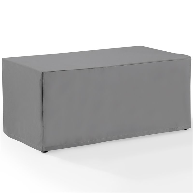 Bowery Hill Patio Polyester Fabric Coffee Table Cover in Gray