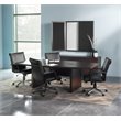 Bowery Hill 8' Boat Shaped Conference Table with Slab Base in Mocha