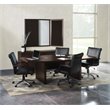 Bowery Hill 8' Boat Shaped Conference Table with Slab Base in Mocha