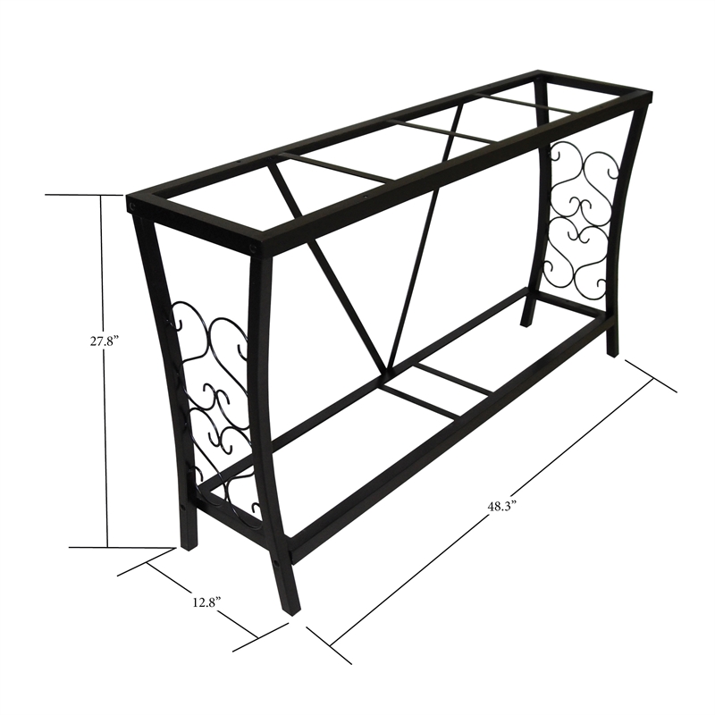 Bowery Hill Contemporary 55 Gallon Metal Aquarium Stand in Black