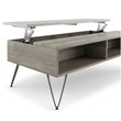 Bowery Hill Mango Wood Gray Coffee Table Rectangular Lift-Top Storage 48