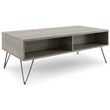 Bowery Hill Mango Wood Gray Coffee Table Rectangular Lift-Top Storage 48