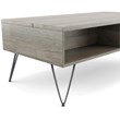 Bowery Hill Mango Wood Gray Coffee Table Rectangular Lift-Top Storage 48