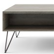 Bowery Hill Mango Wood Gray Coffee Table Rectangular Lift-Top Storage 48