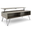 Bowery Hill Mango Wood Gray Coffee Table Rectangular Lift-Top Storage 48