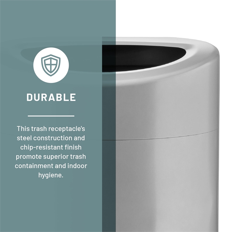 Bowery Hill Open Top Trash Receptacle with Liner 9921BL Black