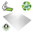 Bowery Hill White Polypropylene Anti-Slip Foldable Chair Mat for Hard Floors