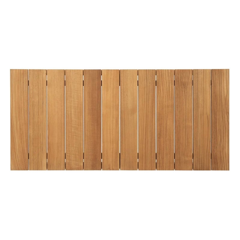 Bowery Hill Outdoor Patio Solid Teak Wood Coffee Table in Natural