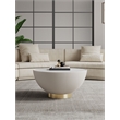 Bowery Hill Contemporary Coffee Table with Steel Frame in Cream