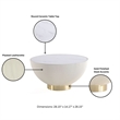 Bowery Hill Contemporary Coffee Table with Steel Frame in Cream