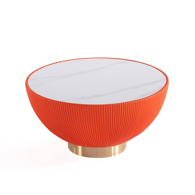 Bowery Hill Contemporary Coffee Table with Steel Frame in Orange