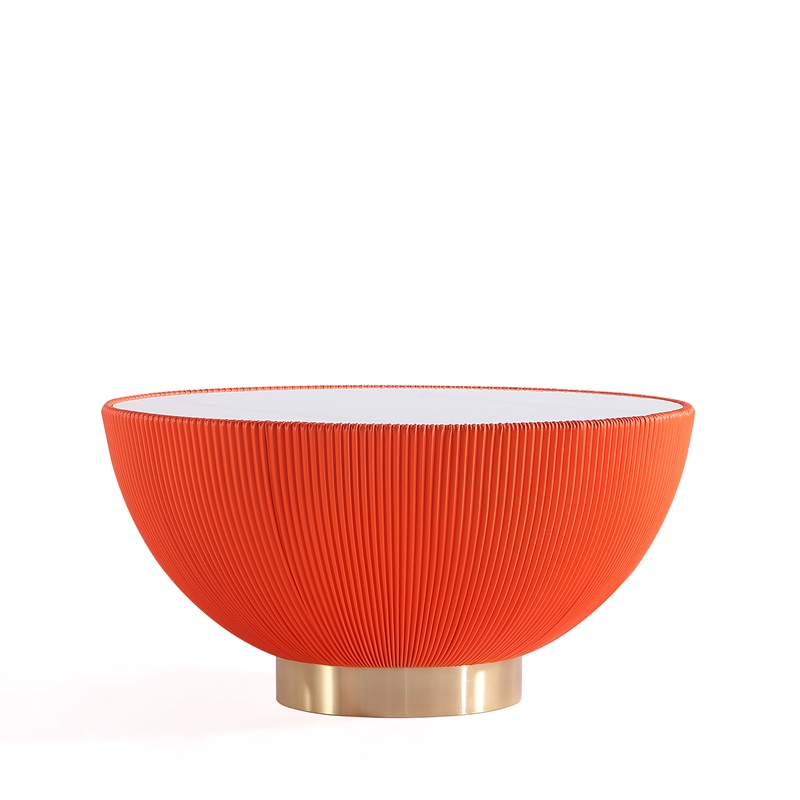 Bowery Hill Contemporary Coffee Table with Steel Frame in Orange