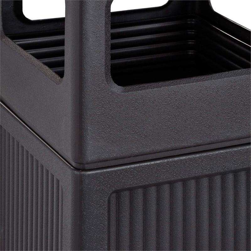 Bowery Hill Large Outdoor Recessed Panel Side Opening Receptacle with Urn