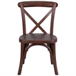 Bowery Hill Contemporary Kids Cross Back Chair In Mahogany Finish