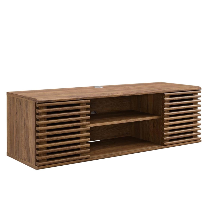 Bowery Hill Wood Wall-Mount Media Console TV Stand for TVs up to 50