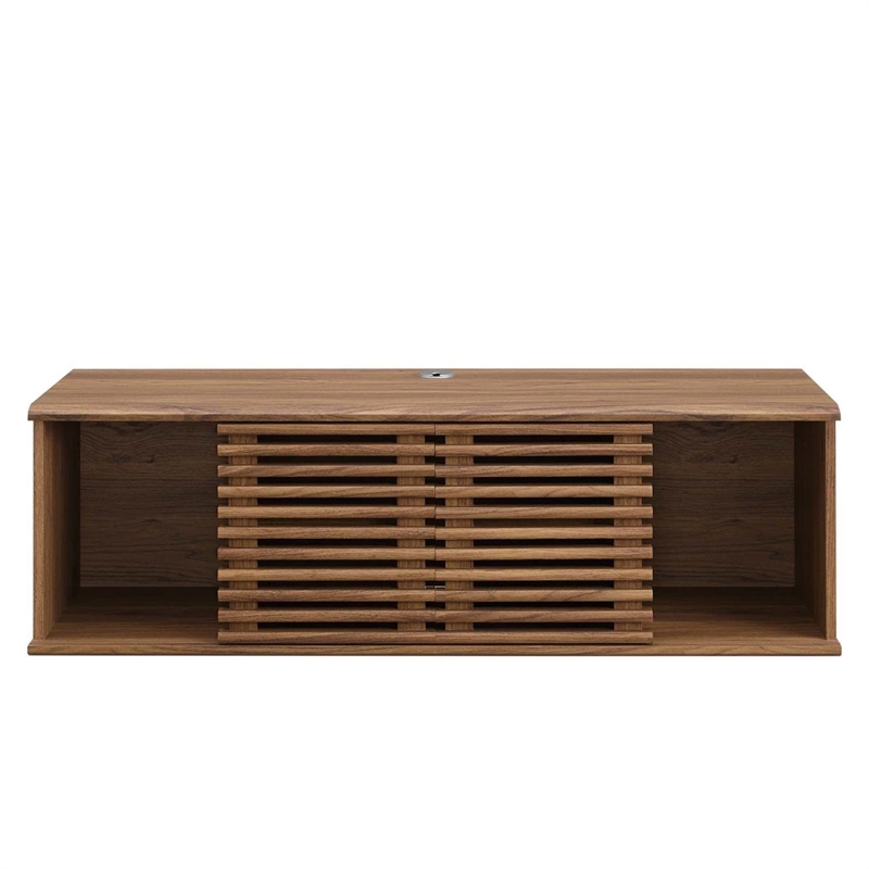 Bowery Hill Wood Wall-Mount Media Console TV Stand for TVs up to 50