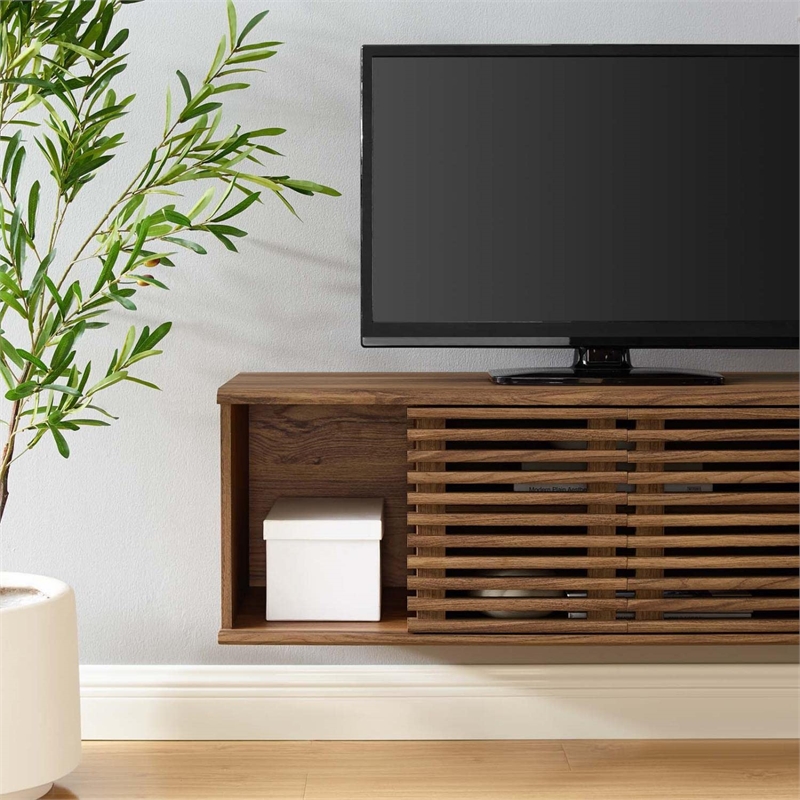 Bowery Hill Wood Wall-Mount Media Console TV Stand for TVs up to 50