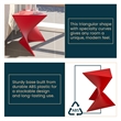 Bowery Hill Contemporary Plastic Triangle End Table in Red Finish