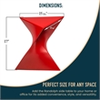 Bowery Hill Contemporary Plastic Triangle End Table in Red Finish
