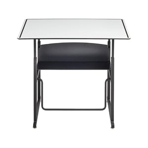 Bowery Hill Contemporary Stainless Steel Adjustable Height Desk