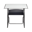 Bowery Hill Contemporary Stainless Steel Adjustable Height Desk
