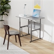 Bowery Hill Contemporary Stainless Steel Adjustable Height Desk