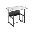 Bowery Hill Contemporary Stainless Steel Adjustable Height Desk