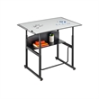 Bowery Hill Contemporary Stainless Steel Adjustable Height Desk