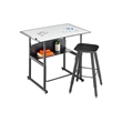 Bowery Hill Contemporary Stainless Steel Adjustable Height Desk