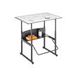 Bowery Hill Contemporary Stainless Steel Adjustable Height Desk