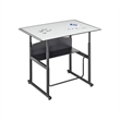Bowery Hill Contemporary Stainless Steel Adjustable Height Desk