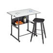 Bowery Hill Contemporary Stainless Steel Adjustable Height Desk