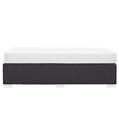 Bowery Hill Rectangle Fabric Rattan Patio Ottoman in Espresso/White