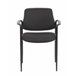 Bowery Hill Square Back Diamond Fabric Stackable Guest Chair in Black